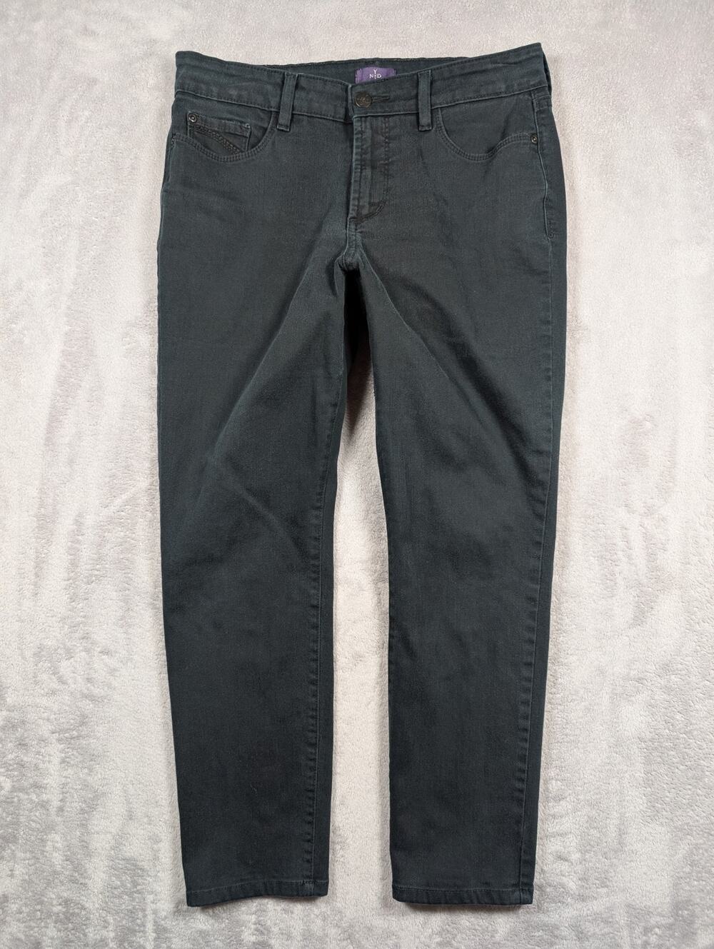 NYDJ Clarissa Ankle Skinny Jeans Women Size 8 30in Waist Black Slimming Shaping